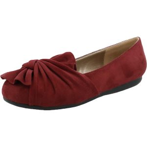 Snug geraffte Ballerinas aus Velourslederimitat