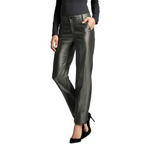 Hose – Metallic-Optik, Kunstleder, Bootcut