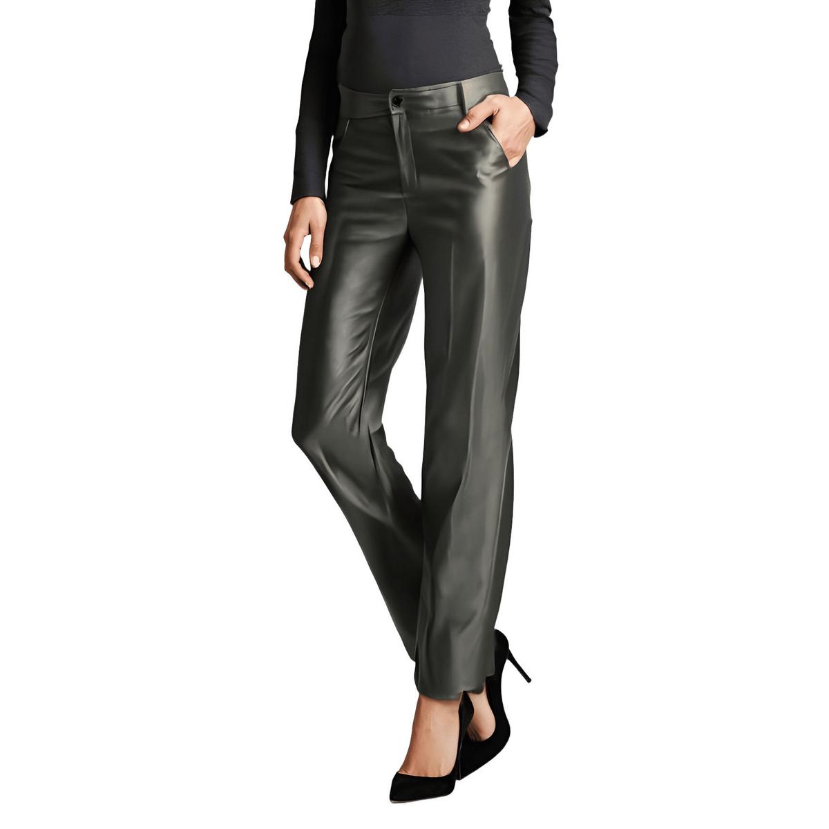 Hose – Metallic-Optik, Kunstleder, Bootcut