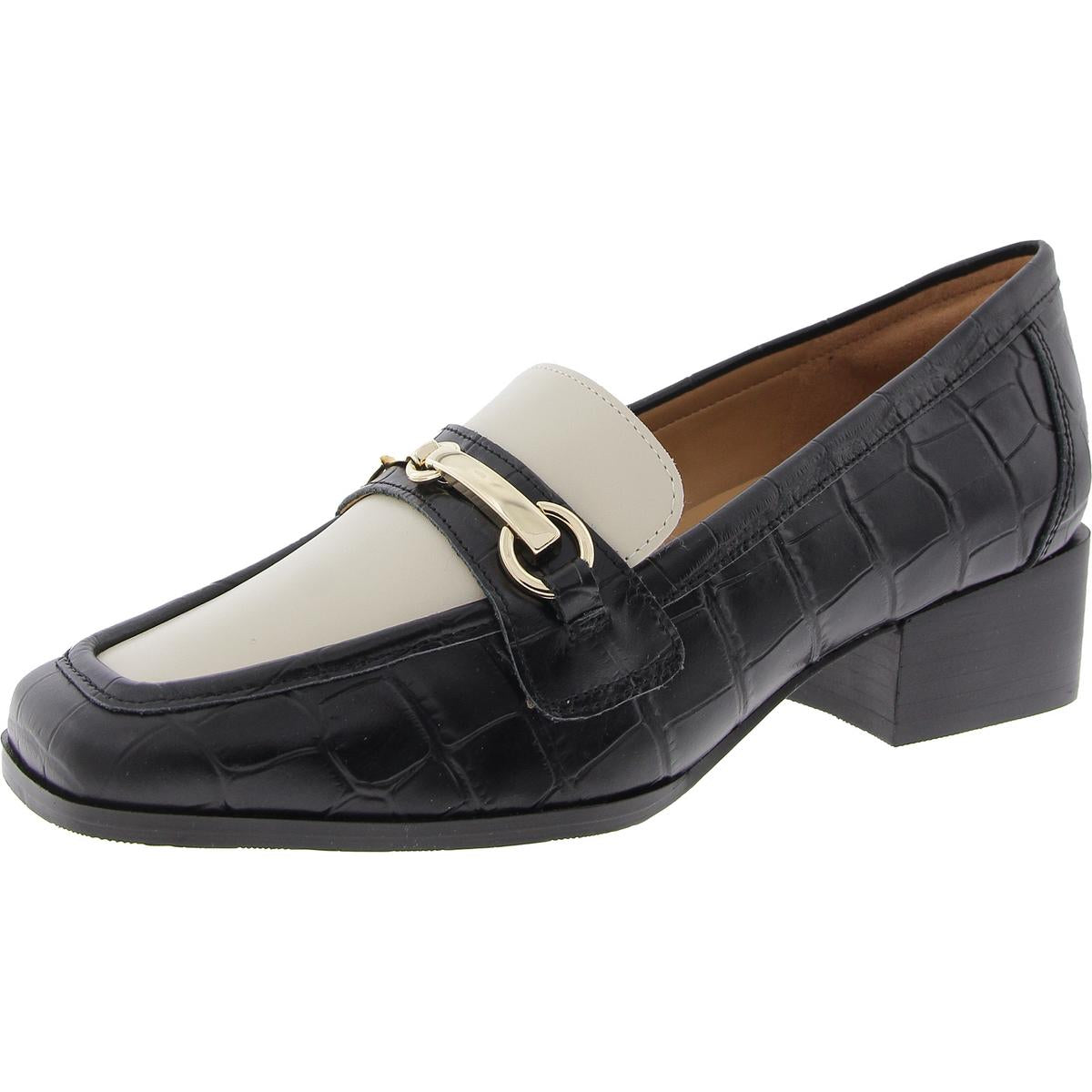 Loafer mit Absatz – Colorblocking, Leder