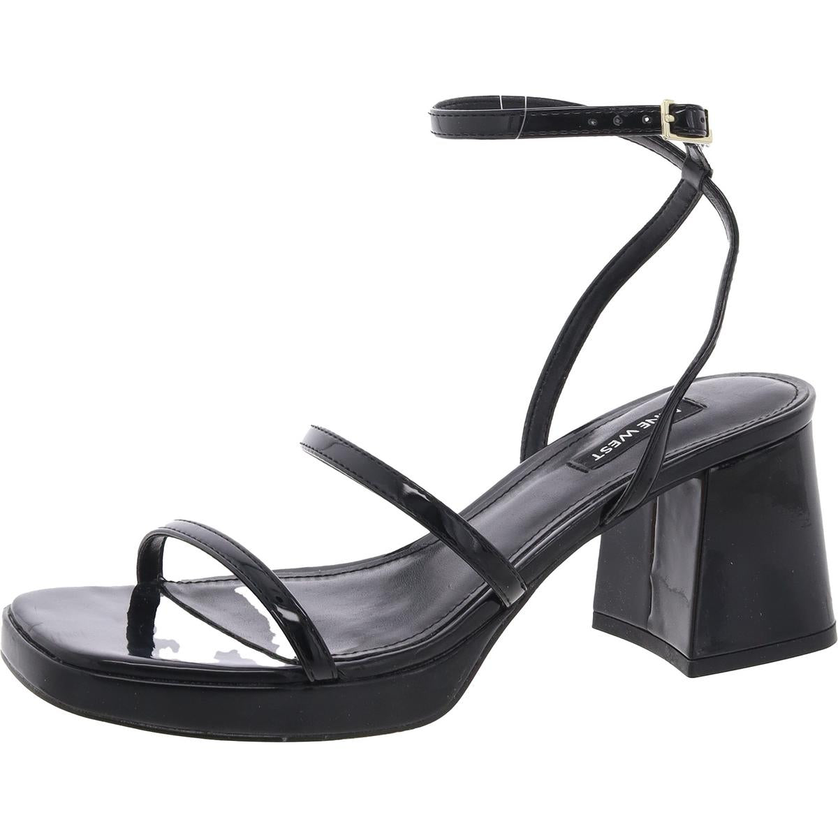 FLAME3 Block Absatzschuhe – Lackleder, Riemchen