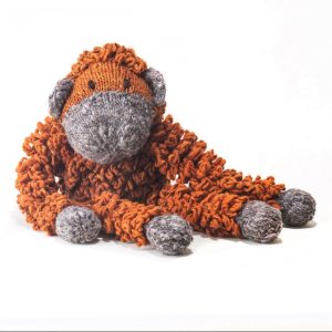 Finn + Emma Wool Knit Buddy ungiftiges Bio-Strickkuscheltier aus Wolle – Opal der Orang-Utan