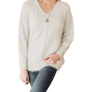 Fuzzy Wuzzy Pullover in Frosty Gray