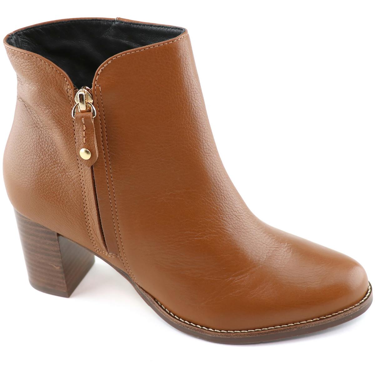 Grand Central Leder-Stiefeletten mit Reißverschluss