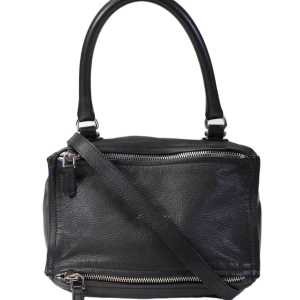 Givenchy Sugar mittelgroße geometrische Damen-Pandora-Lederhandtasche mit Reißverschluss in Elephant Gray