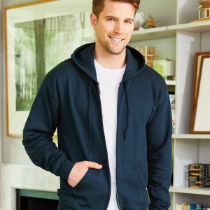 Hanes EcoSmart Herren-Kapuzen-Sweatshirt mit durchgehendem Reißverschluss