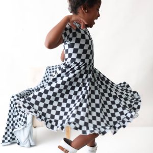 MIDNIGHT CHECKERS Dream-Kleid mit Rüschen