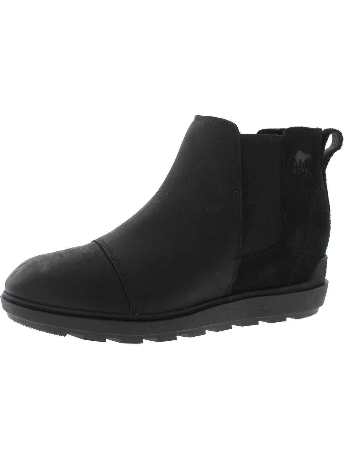 Flache Damen-Stiefeletten aus Leder
