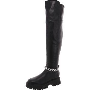 Coen kniehohe Stiefel – Leder, Kette