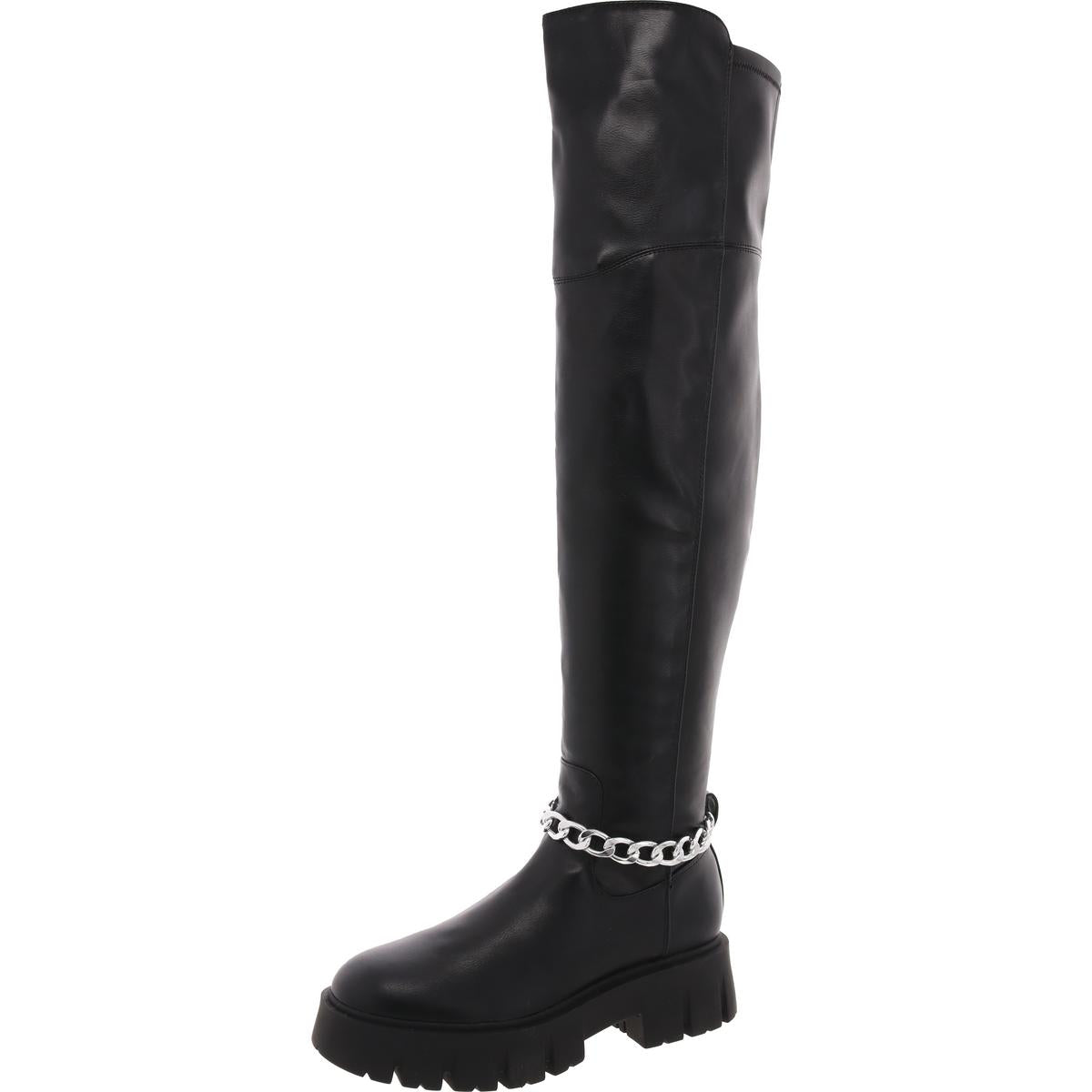 Coen kniehohe Stiefel – Leder, Kette