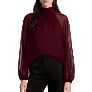 Plissierte transparente Bluse