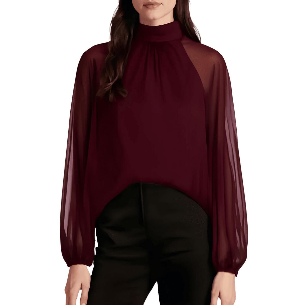 Plissierte transparente Bluse