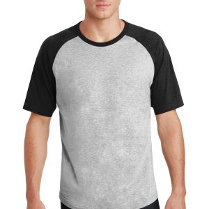 Sport-Tek kurzärmeliges Herren-Raglantrikot im Colorblock-Design