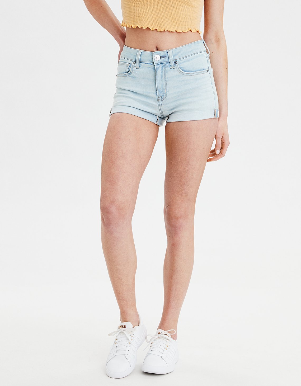AE Ne(x)t Level kurze Denimshorts mit hohem Bund