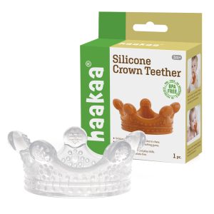 Haakaa Silikon-Beißring in Kronenform – Klar, 1 Stück