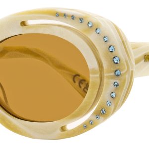 Marni Zion Canyon H2G Damen-Sonnenbrille in ovaler Form – Creme, 51 mm