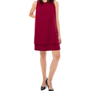 Kleid aus Webstoff in Beets