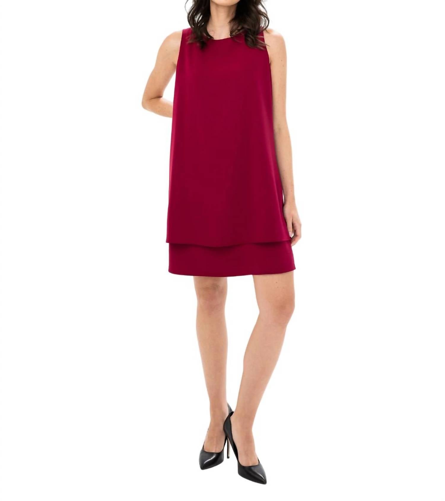 Kleid aus Webstoff in Beets