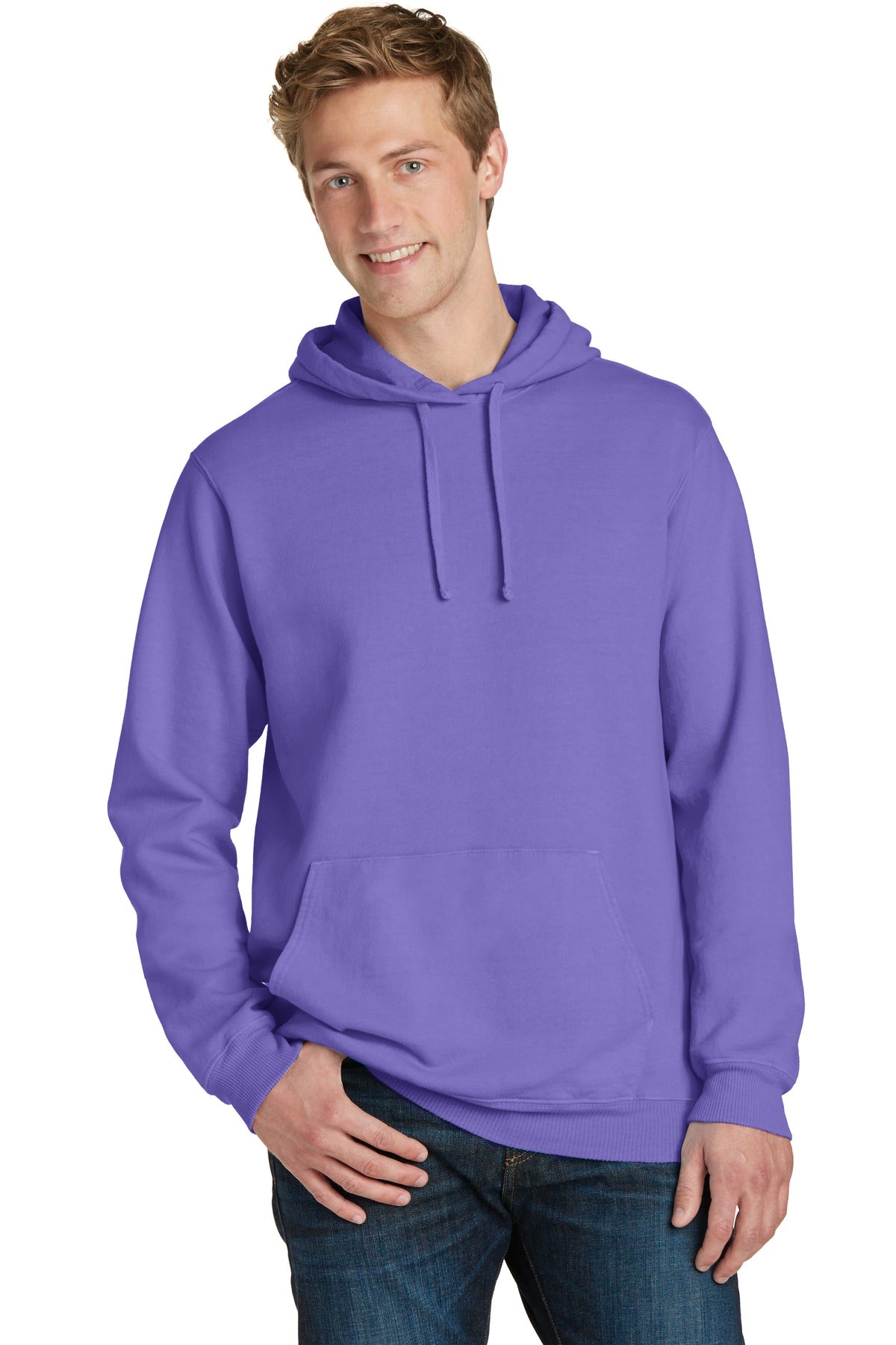 Port & Company Beach Wash stückgefärbtes Herren-Kapuzen-Sweatshirt zum Überziehen