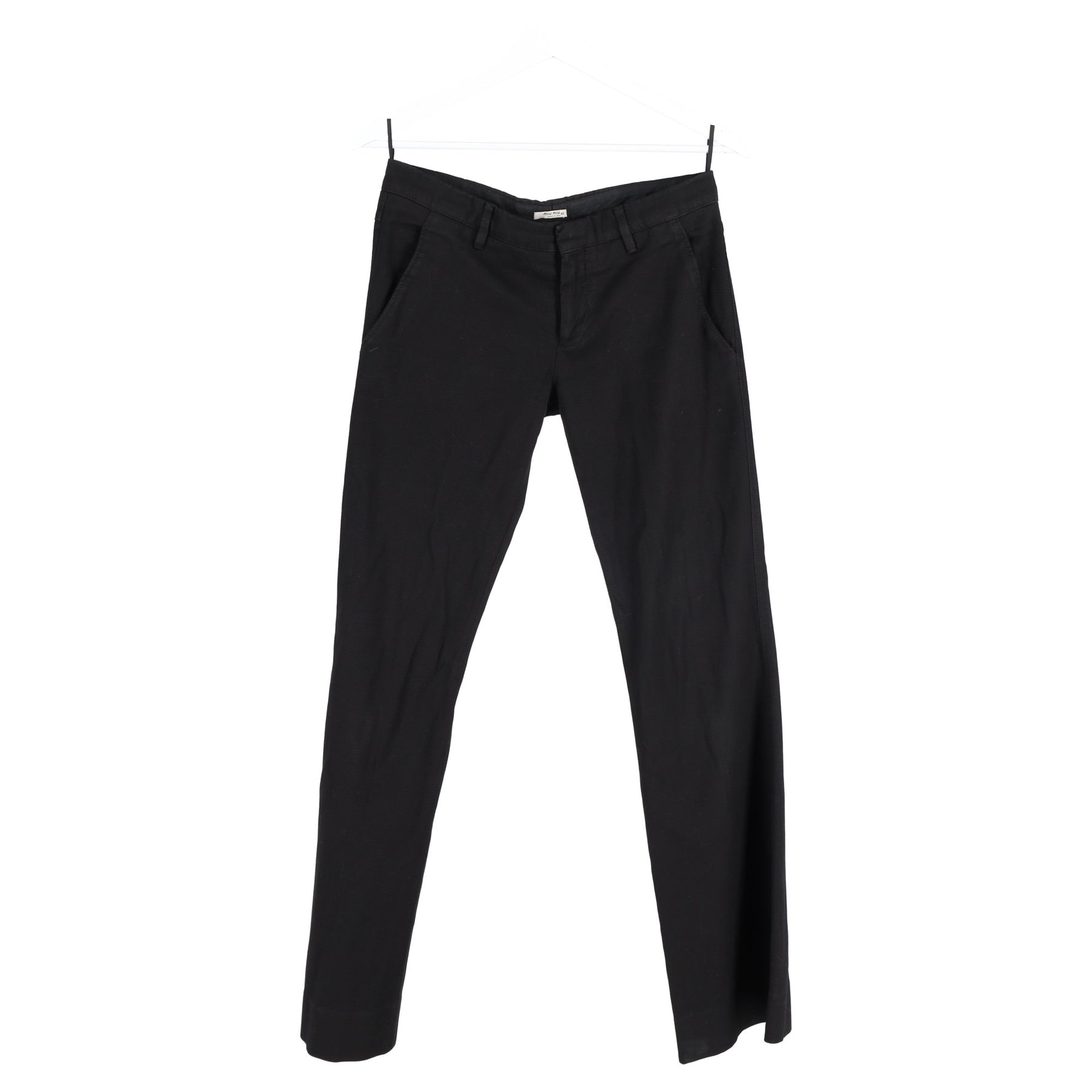 Miu Miu Baumwollhose mit niedrigem Bund in Schwarz