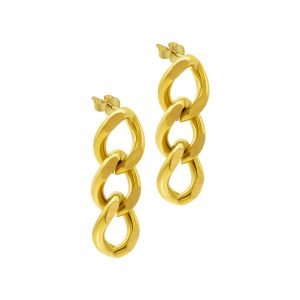 Ohrringe – Panzerkette, Gold