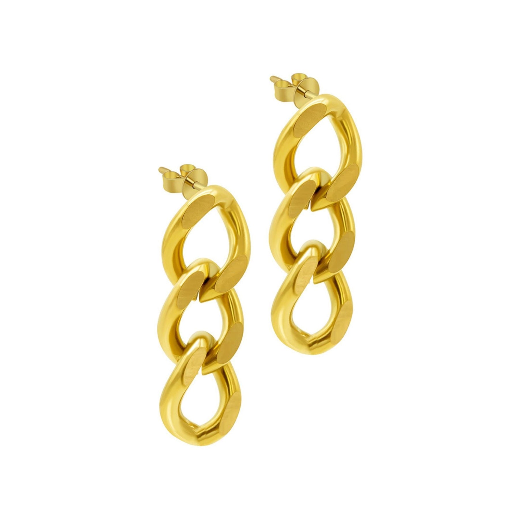 Ohrringe – Panzerkette, Gold