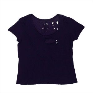 Unravel Project klassisches Kurzarm-T-Shirt im Used-Look in Lila