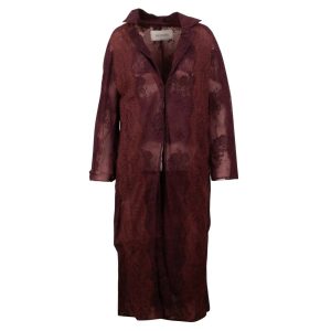 Valentino langer transparenter Damen-Sommermantel aus Spitze in Bordeaux