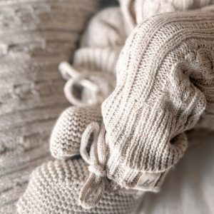Luna + Luca Baby-Booties aus Bio-Baumwolle in Natural