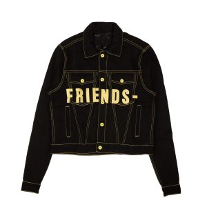 Vlone Friends Jeansjacke in Schwarz/Gelb