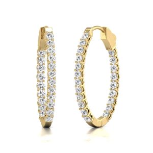 Diana M Lab 14KT YG 1CT TW Creole – innen und außen besetzt, oval