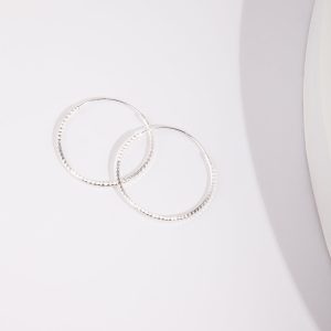 Strukturierte Creolen aus Sterlingsilber, 25 mm