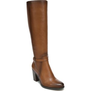 Kalina kniehohe Lederstiefel mit Blockabsatz