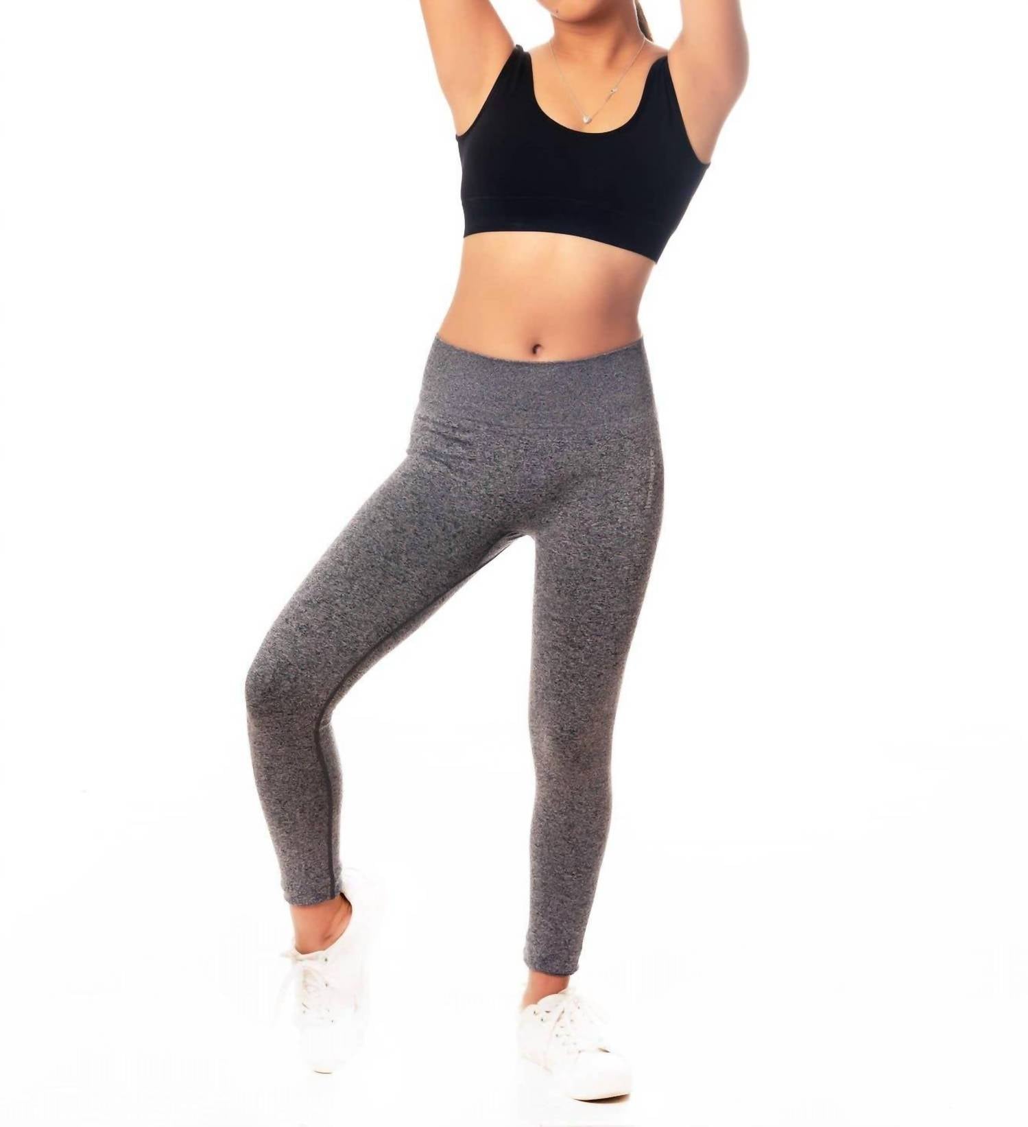 Sportliche Mädchen-Leggings – Grau meliert