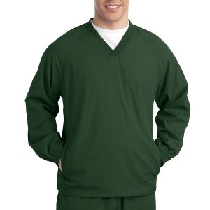 Sport-Tek Windshirt in Langgröße mit V-Ausschnitt und Raglanärmeln