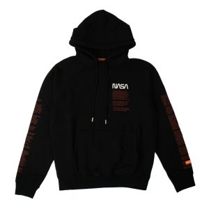 ‘NASA ' Kapuzenpullover – bedruckt, Herren, Schwarz