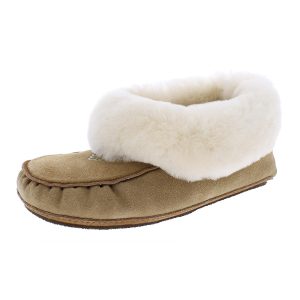 Navajo Moccasin Hausschuhe – Lammfellfutter, Veloursleder