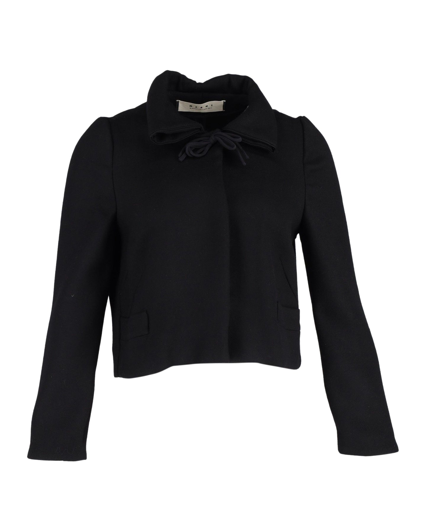 Marni verkürzte Jacke aus schwarzer Wolle