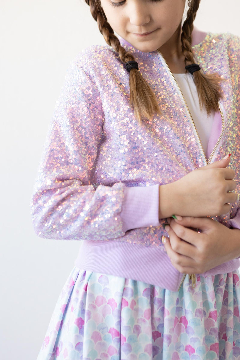 Jacke – Lavendel, Pailletten