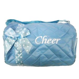 Blaue gesteppte Mädchen-Cheerleading-Tasche mit Punkten und Bandverzierung