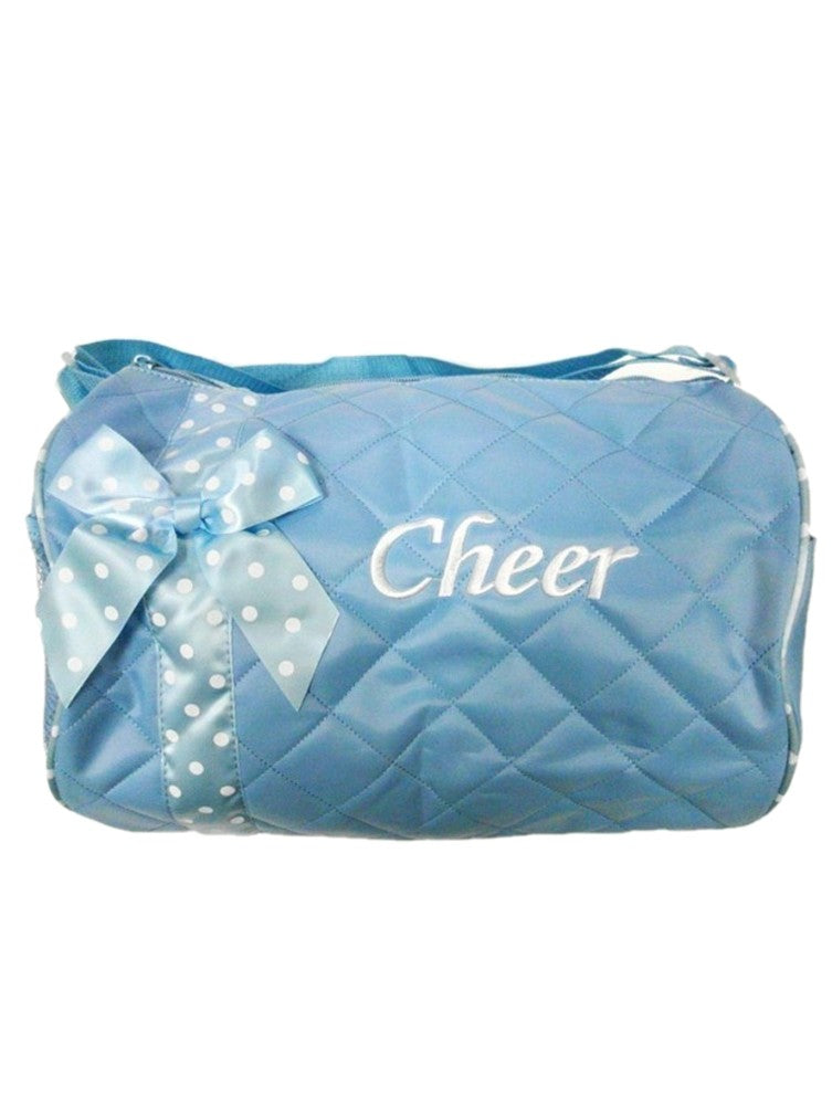 Blaue gesteppte Mädchen-Cheerleading-Tasche mit Punkten und Bandverzierung