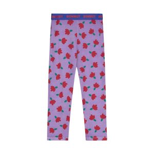 Mädchen-Leggings mit durchgehendem Blumenmuster – Mallow – 7733771272252