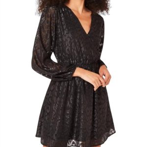 Lurex 7733597274172 Wickelkleid – Jacquard, Chiffon, Schwarz