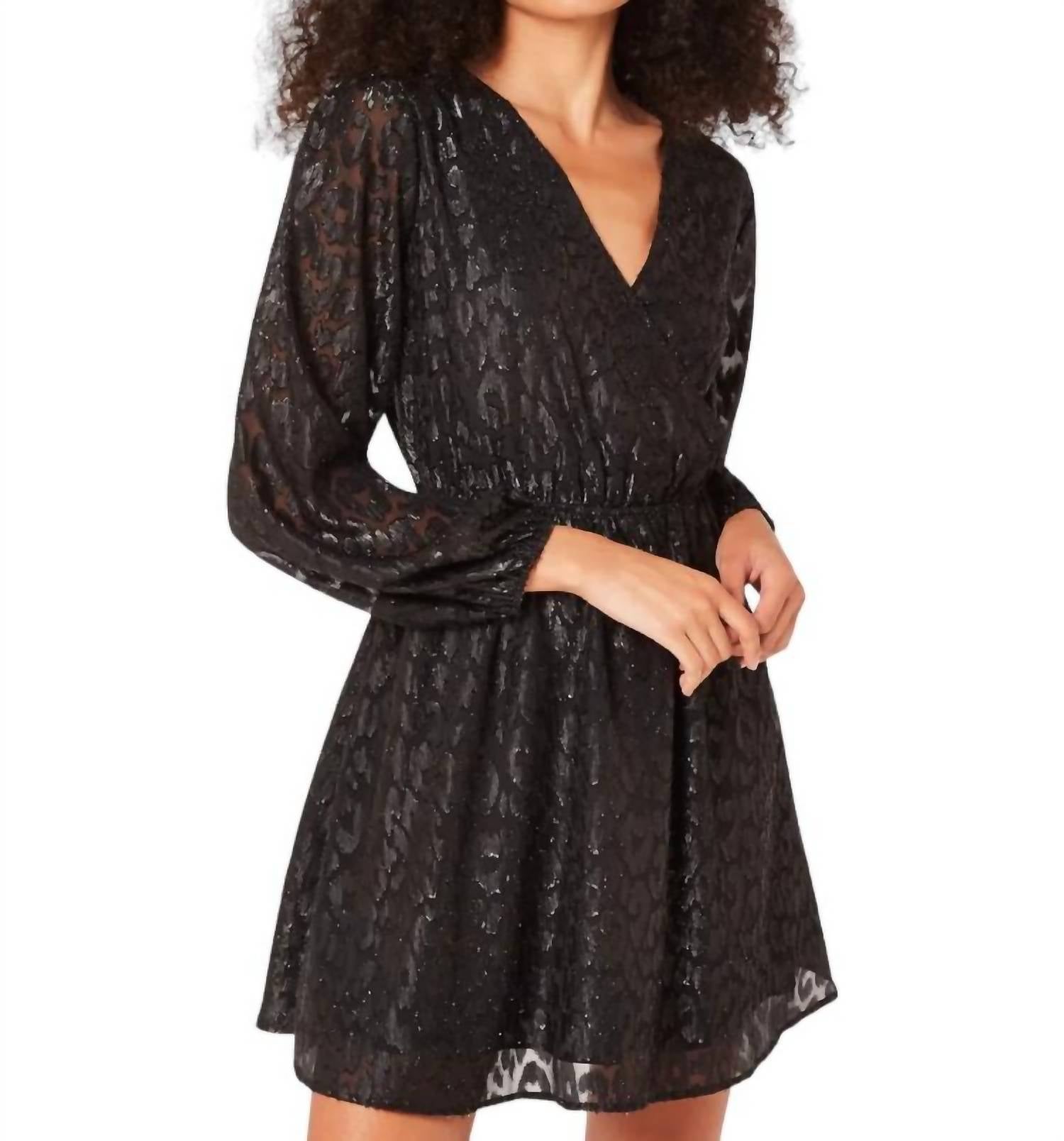Lurex 7733597274172 Wickelkleid – Jacquard, Chiffon, Schwarz