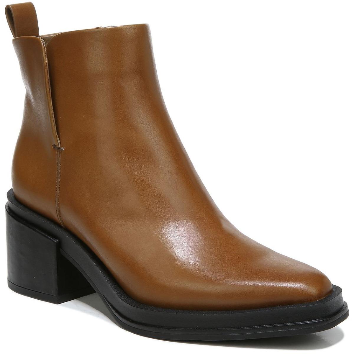 Dalden Leder-Stiefeletten mit eckiger Zehenpartie