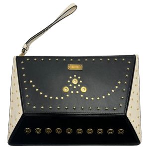Bally Leor Suzy 6224791 Wrislet Calf Clutch – geprägt, Damen, Schwarz