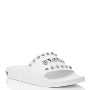 Gothic Plein flache Gummisandalen