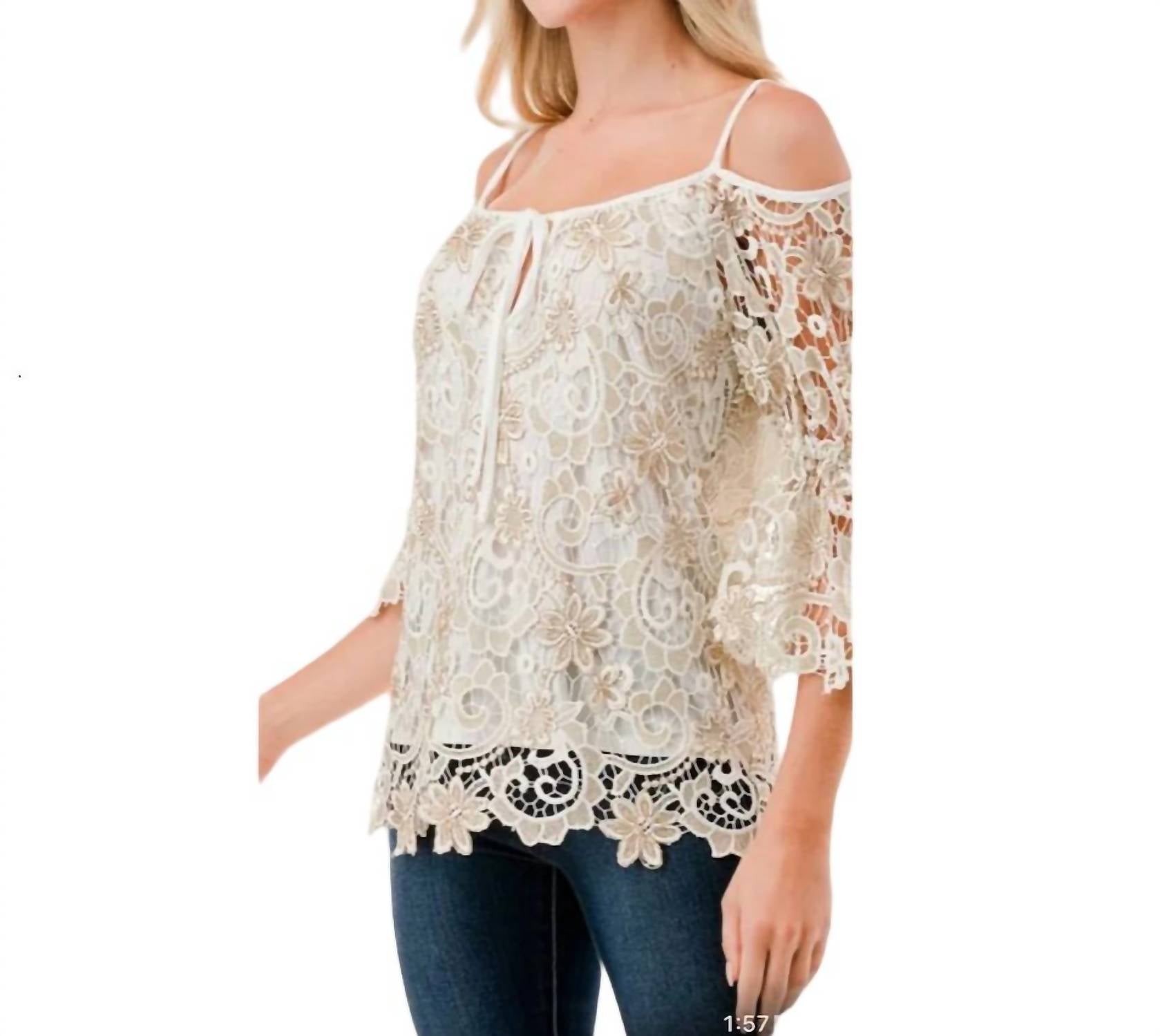 Fleurette 7732482637884 Oberteil – Beige, Elfenbein, Spitze