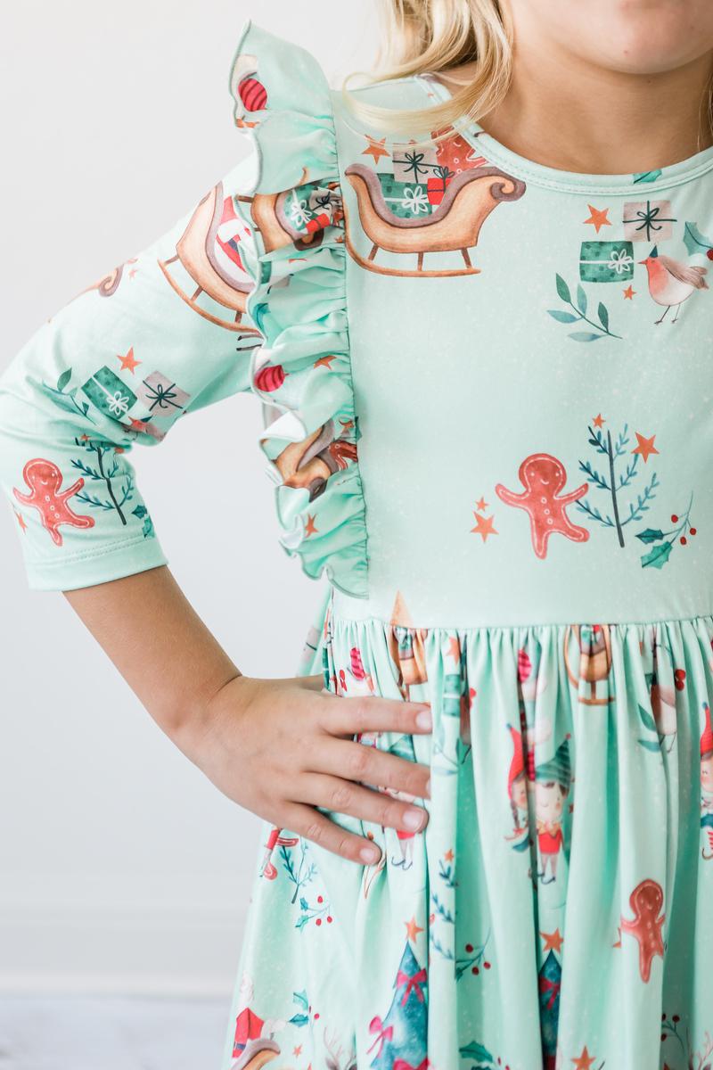 Believe Your Elf Kleid mit schwingendem Rock – Rüschen