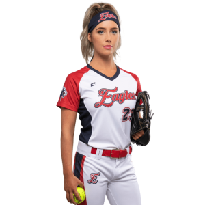 League Outfitters Custom Elite Kurzarm-Trikot mit V-Ausschnitt und Sublimationsdruck
